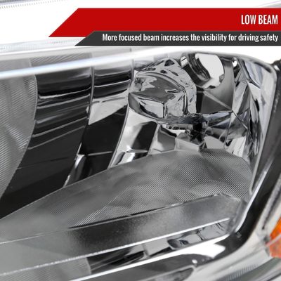 2014-2016 Nissan Rogue LED Strip Factory Style Headlights Chrome/Clear Lens