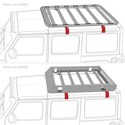 Kit de Montaje para Canastilla SRM al Vierteaguas para Jimny 24-26 (4 puertas) (Sin Perforar)