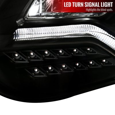 2012-2014 Ford Focus LED Bar Projector Headlights LED Turn Signal Lights Black