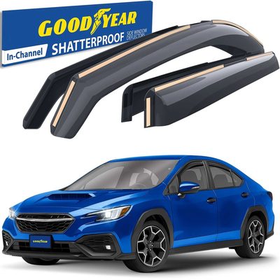 Goodyear Wind Deflectors for Subaru WRX 2022-2026 In-channel Premium Smoke 4Pcs