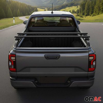 2022-2024 Ford Ranger II Trunk Bed Carrier Roof Racks Alu Black 2 Pcs