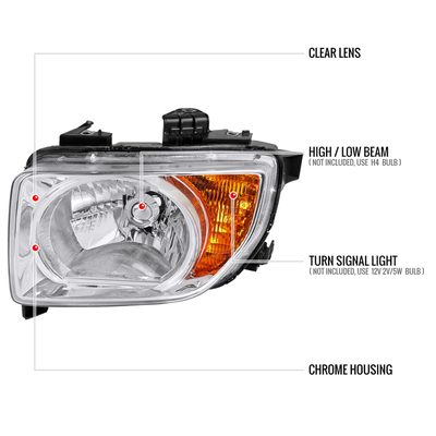 2003-2008 Honda Element Factory Style Headlights Chrome Housing/Clear Lens