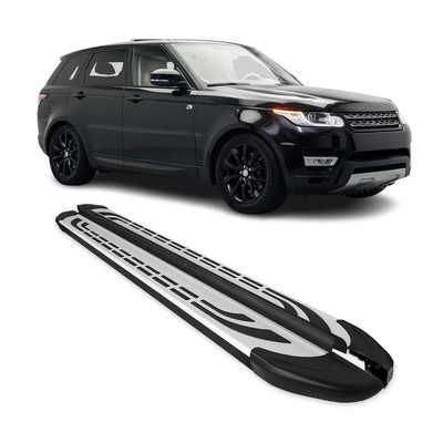 2014-2022 Land Rover Range Rover Sport Running Boards Side Steps Silver & Black