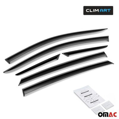 Clim Art Wind Deflectors for Subaru Forester V 2019-2025 Shatterproof Smoke 6Pcs