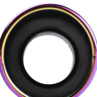 Universal 2.5" Inlet/4.125" Outlet Rainbow Steel Burnt Purple Exhaust Tips 2Pcs