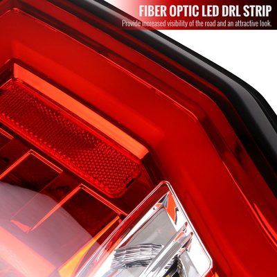 2017-2019 Ford F-250/350/450/550 Super Duty LED Bar Tail Lights Chrome/Red