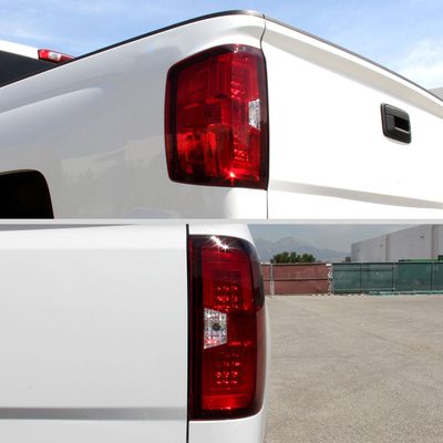 2014-2018 Chevy Silverado 1500 2500HD/Sierra 3500HD LED Tail Lights Chrome/Red