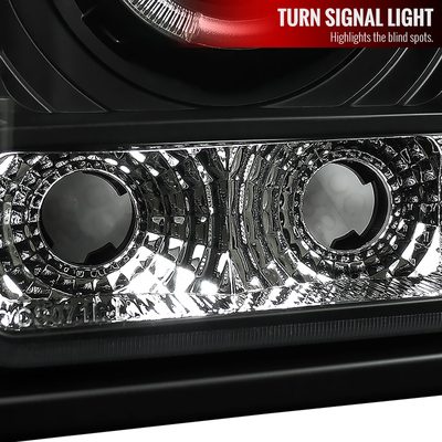1997-2001 Jeep Cherokee Halo Projector Headlights SMD LED Light Strip Black