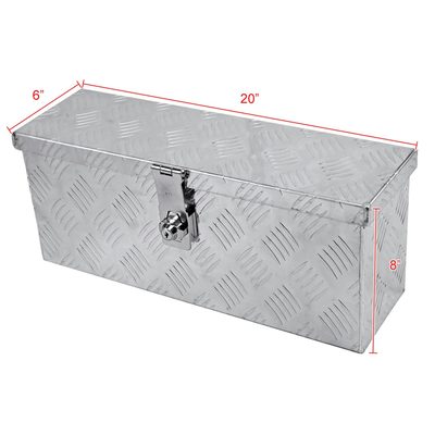Universal 20" Heavy Duty Silver Aluminum Tool Box w/ Lock & Keys