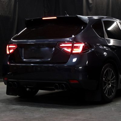 2008-2014 Subaru Impreza WRX Hatchback LED Red Tube Tail Lights Matt Black