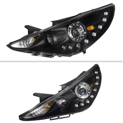 2011-2014 Hyundai Sonata Projector Headlights SMD LED Light Strip Matt Black