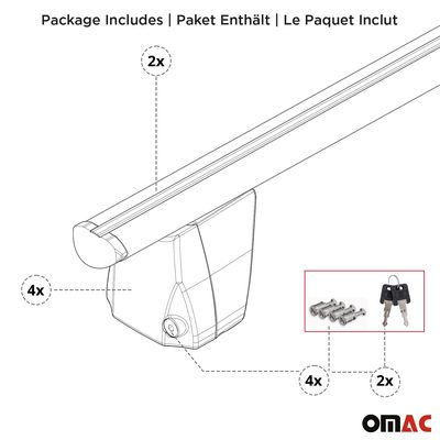 2017-2022 Nissan Rogue Sport Roof Racks Cross Bars 2Pcs Silver Aluminium