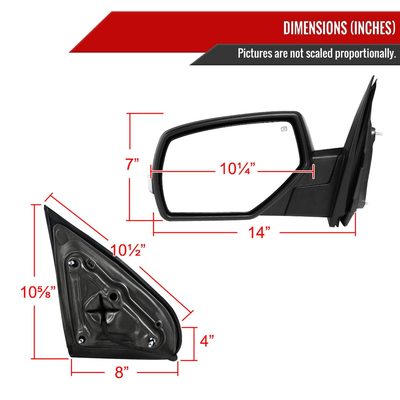 2014-2018 Chevy Silverado/GMC Sierra Manual Fold Heated Side Mirror Driver
