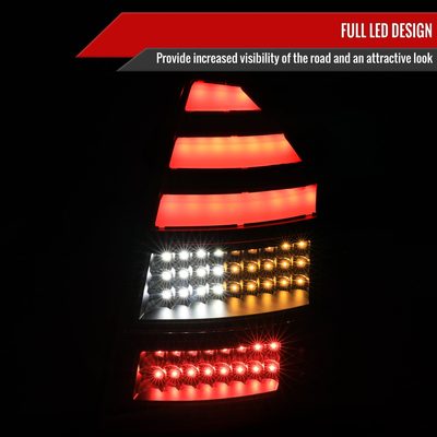 2005-2007 Chrysler 300C V2 LED Tail Lights Matte Black Housing/Clear Lens