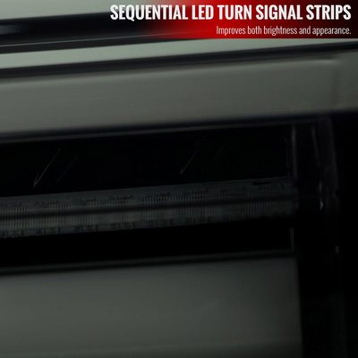 2019-2024 Toyota RAV4 White LED Bar Signal Tail Lights Glossy Black/Dark Smoke