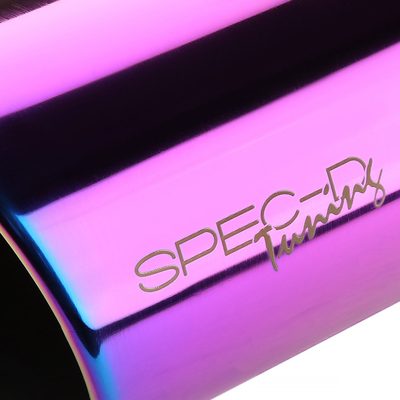 Universal 2.5" Inlet/4.125" Outlet Rainbow Steel Burnt Purple Exhaust Tips 2Pcs