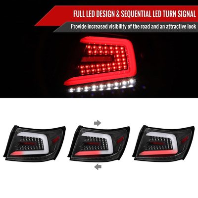 2008-2014 Subaru Impreza WRX/STI LED Turn Signal Tail Lights Matt Black/Clear