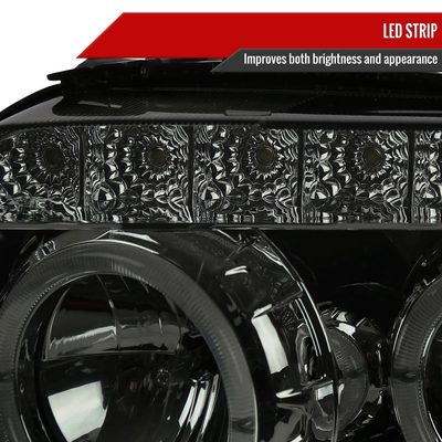 2005-2007 Ford Escape Dual Halo Projector Headlights LED Light Chrome/Smoke