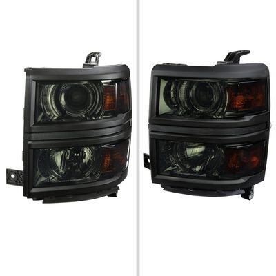 2014-2015 Chevy Silverado 1500 Projector Headlights Chrome/Smoke/Black Trim