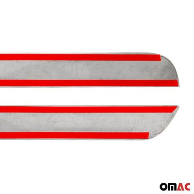 Door Sill Scuff Plate Protector Sport Universal Stainless Steel Chrome 2 Pcs