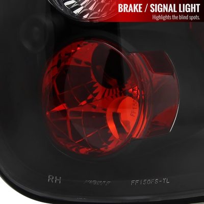 1997-2004 Ford F-150 Flareside Tail Lights Matte Black Housing/Clear Lens