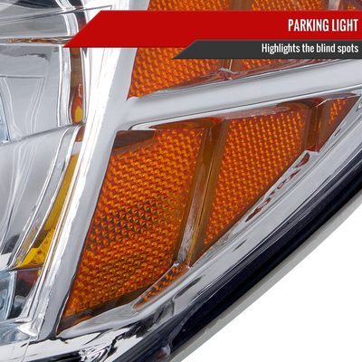 2008-2012 Chevy Malibu LS/LT/LTZ Crystal Headlights Amber Reflectors Chrome