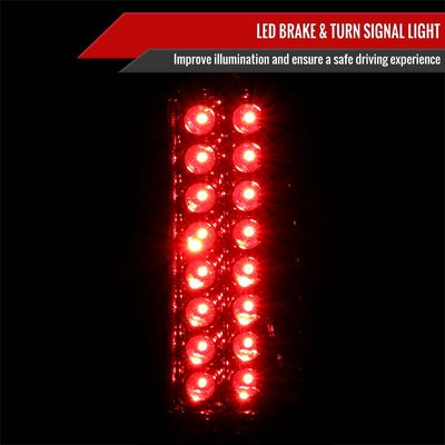 1988-2000 Chevy Silverado/Tahoe/Sierra/Jimmy/Yukon LED Tail Lights Chrome/Red