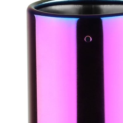 Universal 2.5" Inlet/4.125" Outlet Rainbow Steel Burnt Purple Exhaust Tips 2Pcs