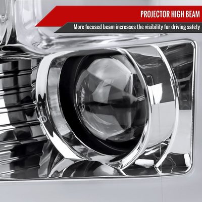 2015-2017 Ford F-150 LED Bar Projector Headlights Turn Signals Chrome / Clear