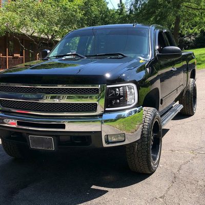 2007-2014 Chevy Silverado 1500/2500/3500HD LED CBar Projector Headlights Black