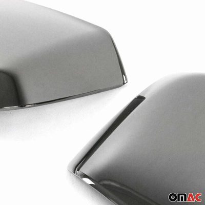 Side Mirror Cover Caps fits RAM ProMaster City 2015-2022 ABS Chrome Dark 2Pcs