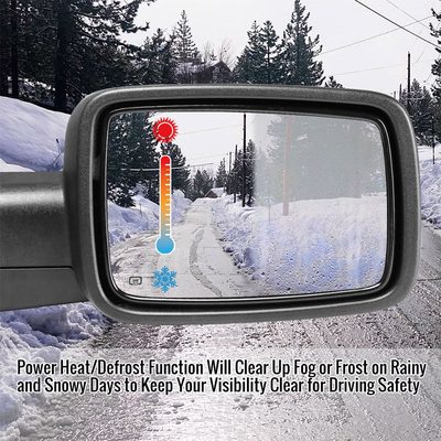 2009-2012 Dodge RAM Black Heated Side Mirror Turn & Puddle Light Passenger