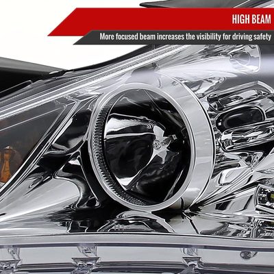 2011-2014 Hyundai Sonata Projector Headlights SMD LED Light Strip Chrome/Clear