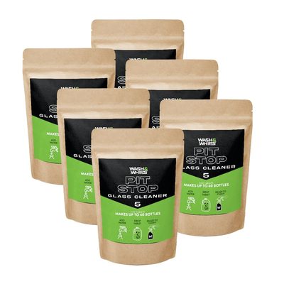 WASH&WHIPS Pit Stop Glass Cleaner / All Surface Cleaner Refill Tablets (Makes 5 Gallons)