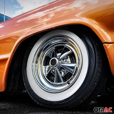 15" Rims Portawalls for VW Bug Pre Beetle White Wall Tire Insert Sidewall 4 Pcs
