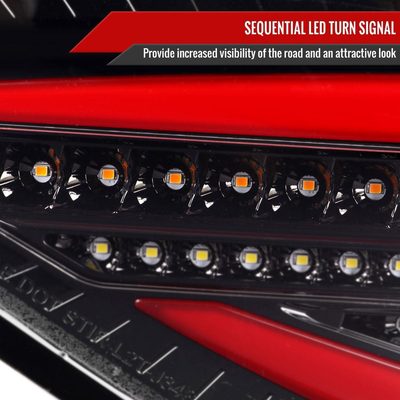 2008-2014 Subaru Impreza WRX Hatchback LED Tube Tail Lights Glossy Black/Clear