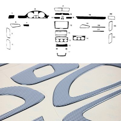 2006-2010 VW Passat B6 Carbon Look Dashboard Console Trim Kit 21Pcs