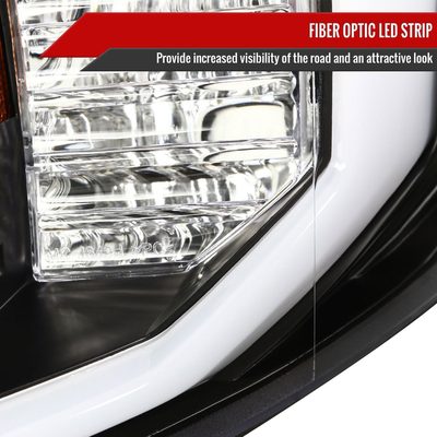 2007-2014 Chevy Silverado 1500/2500/3500HD LED CBar Projector Headlights Black