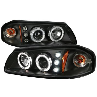 2000-2005 Chevy Impala Dual Halo Projector Headlights Matte Black/Clear Lens