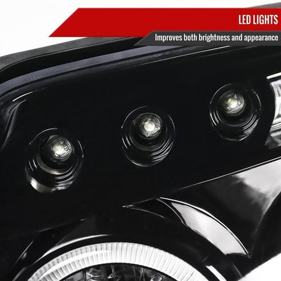 2003-2005 Toyota 4Runner Dual Halo Projector Headlights Jet Black/Clear Lens