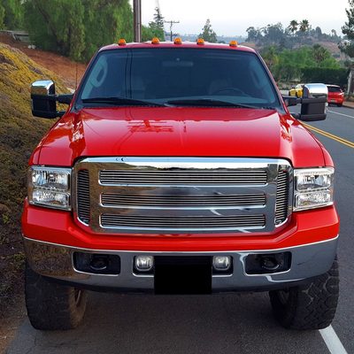 2005-2007 Ford F-250/350/450/550/Excursion Crystal Headlights LED Light Chrome