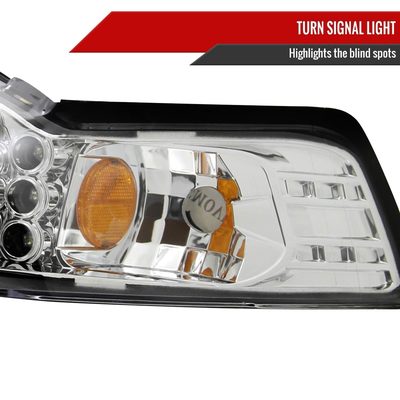 1999-2004 Ford Mustang Dual Halo Projector Headlights Chrome/Clear Lens