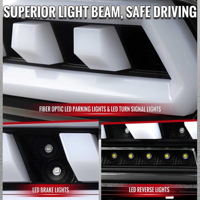 For Chevrolet Camaro 2014-2015 Full Red LED Sequential Tail Light Black Housing Clear Lens