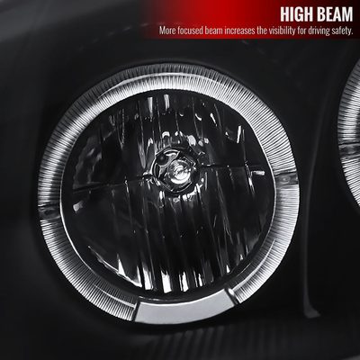 2000-2005 Mitsubishi Eclipse Dual Halo Projector Headlights Matte Black/Clear