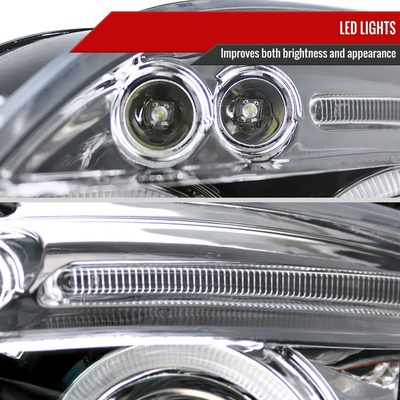 2006-2011 Mitsubishi Eclipse Dual Halo Projector Headlights Chrome/Clear Lens