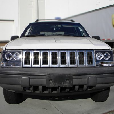 1993-1996 Jeep Grand Cherokee Dual Halo Projector Headlights Matt Black/Clear
