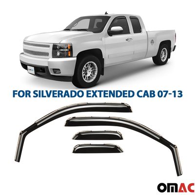 Clim Art Wind Deflectors for Chevrolet Silverado 1500 2007-2013 Extended Cab 4x