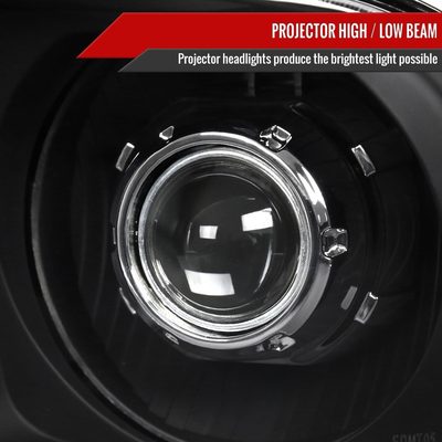 2005-2009 Ford Mustang H1 Projector Headlights Matte Black/Clear Lens