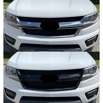 2015-2020 Chevrolet Colorado Grille Overlay Gloss Black 1Pcs ABS Plastic