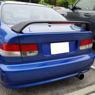1996-2000 Honda Civic Coupe Matt Black Rear Spoiler Wing LED 3rd Brake Light